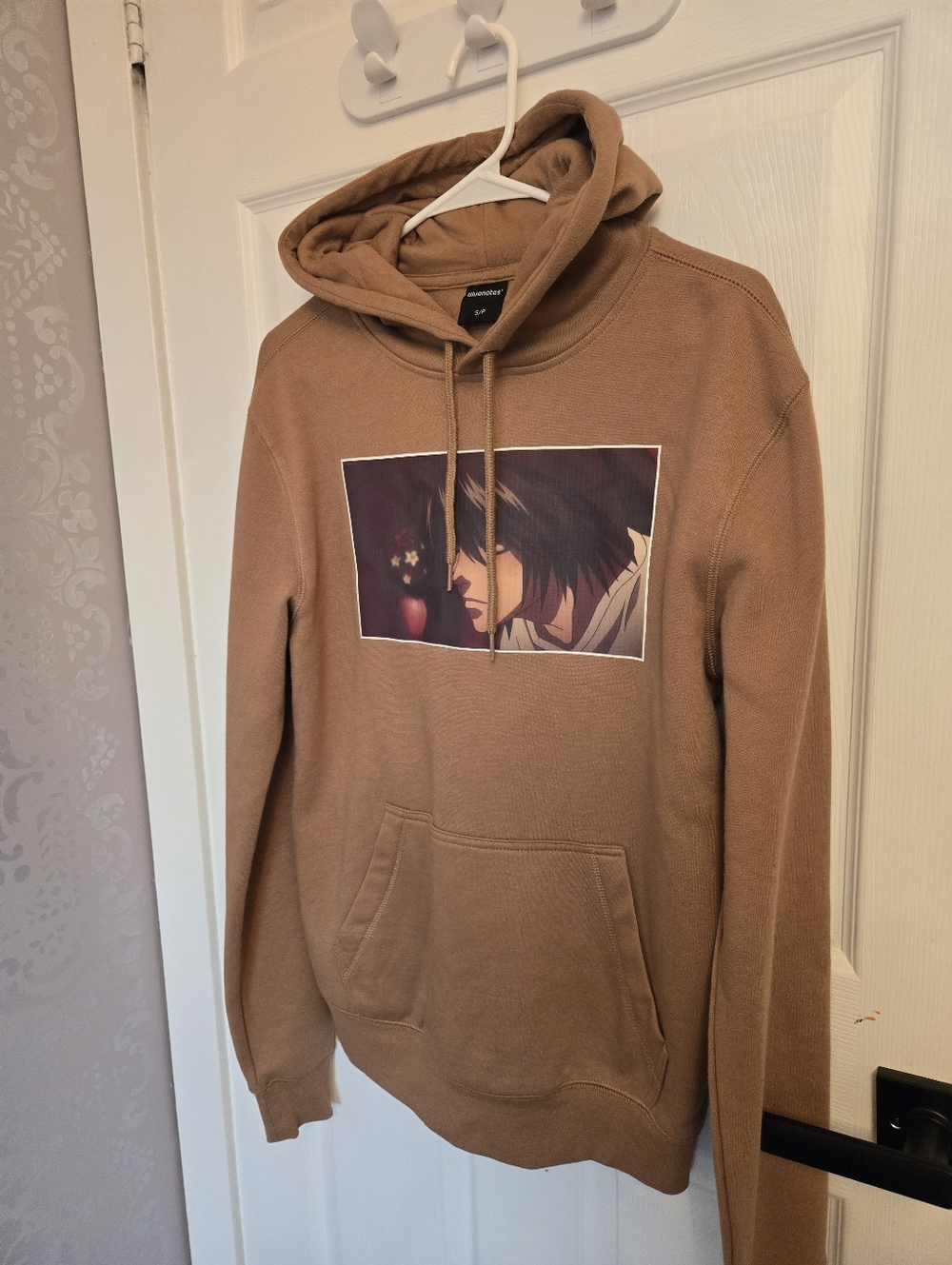 Tan Anime Graphic Hoodie Sweatshirt